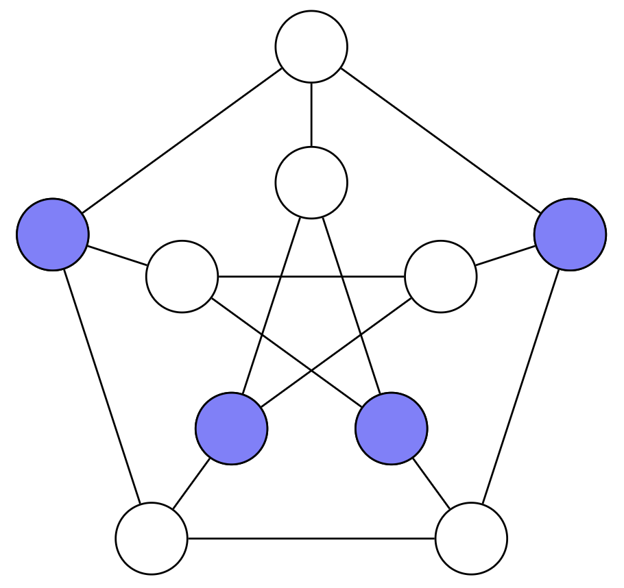 an independent set in the Petersen graph